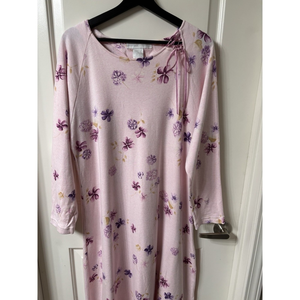 BEAUTIFUL! Crabtree & Evelyn Sz L Nightgown 100% Cotton Super Soft Cozy Nightie